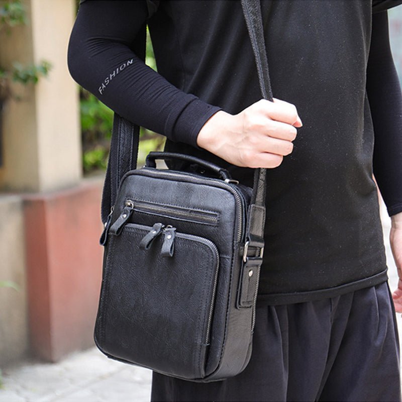 Full Grain Leather Men’s Satchel Leather Mens Crossbody Bag - Image 2