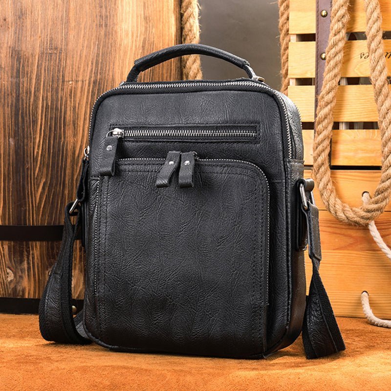 Full Grain Leather Men’s Satchel Leather Mens Crossbody Bag - Image 5