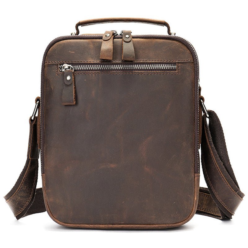 Full Grain Leather Men’s Satchel Leather Mens Crossbody Bag - Image 7
