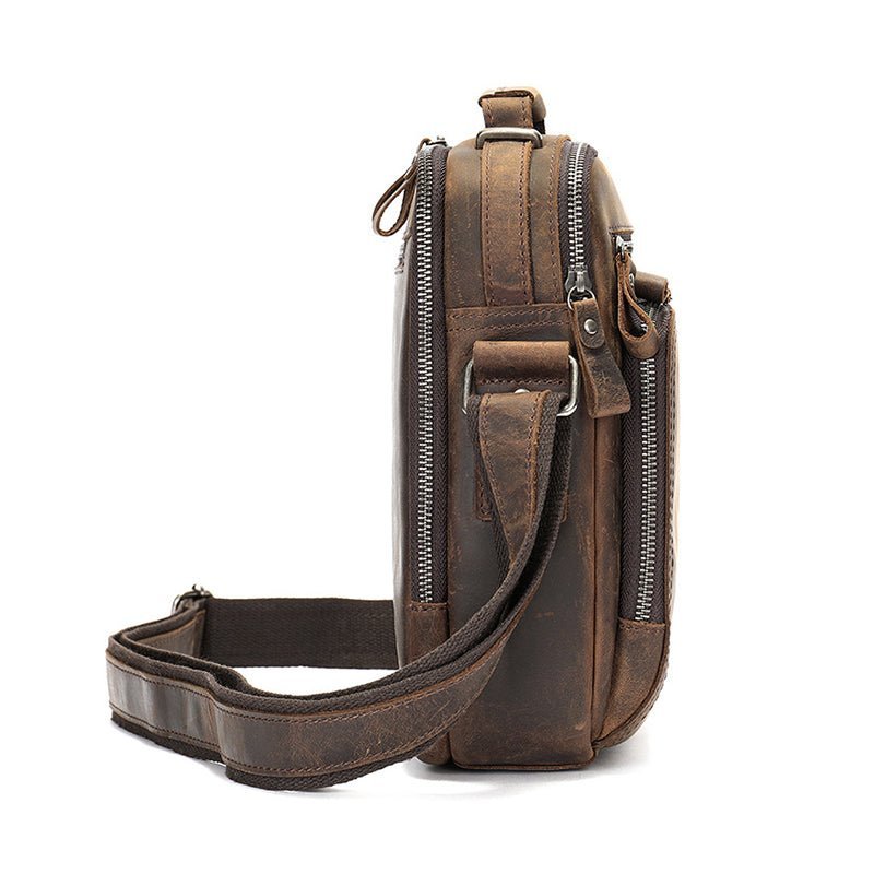 Full Grain Leather Men’s Satchel Leather Mens Crossbody Bag - Image 8