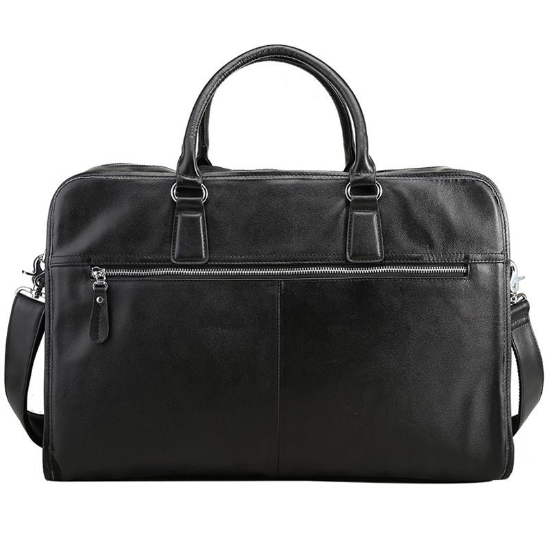 Full Grain Leather Mens Briefcase 17 Inch Leather Laptop Bag - Image 8