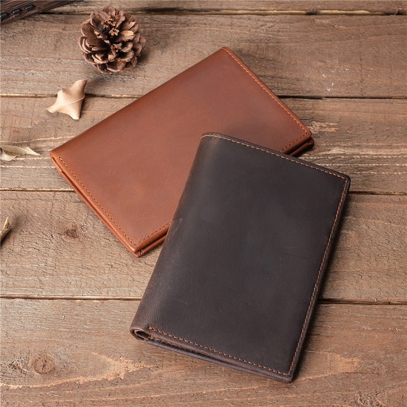 Full Grain Leather Passport Retro Leather Wallet