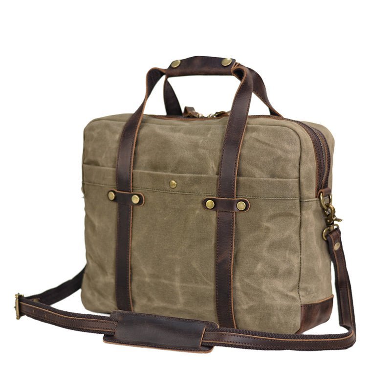 Waxed Canvas Messenger Bag Canvas Briefcase Laptop Bag